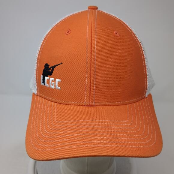 LCGC Snapback Trucker Hat Orange One Size Adjustable Mesh Back Richardson - Picture 2 of 9